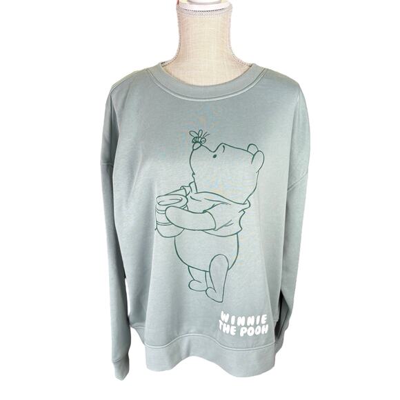 NWT Disney Primark Winnie The Pooh Pullover Sweatshirt Women's Large Green - Picture 3 of 8